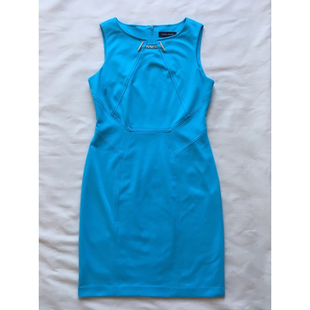 Blue Structured Pattern Dress